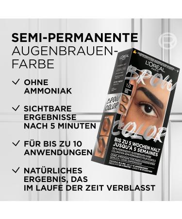 L'Or al Paris Ammonia-Free Eyebrow Color - Dark Brown 3.0 | 10 Applications for Radiant Brows - Shop Internationally! - Buy Online on SooperMarket.com