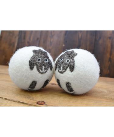 Pachamama Handmade XL Wool Tumble Dryer Balls 7cm 3 Pk Reduce Drying Time Save Energy Fabric Soften Reduce Static Reduce Wrinkles Unscented Long Life - Cute Sheep Pattern Felted by Hand Fair Trade - Buy Online on SooperMarket.com