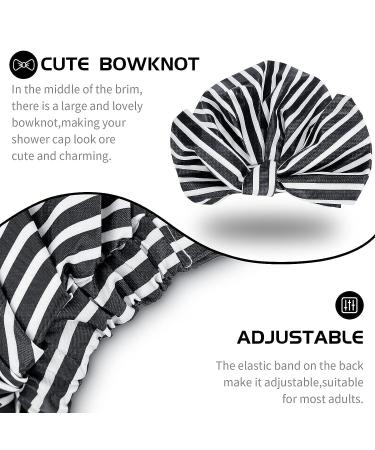 Yiclick Reusable Shower Cap for Women - Stripe Black, Ideal for Long Hair - Buy Online on SooperMarket.com