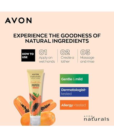 Buy Avon Naturals Papaya Cleanser 100g - Refreshing & Nourishing Skincare | International Shipping Available - Buy Online on SooperMarket.com
