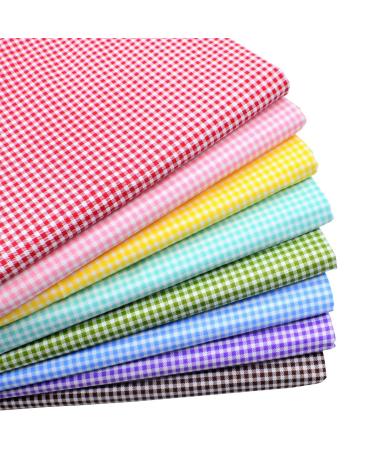 iNee Gingham Fat Quarters Fabric Bundles, Quilting Fabric for Sewing Crafting, 18 x 22 inches, (Gingham)