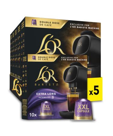 L OR BARISTA Double Lungo Profondo XXL Aluminium Coffee Capsules (5 X 10 Pods) Intensity 8