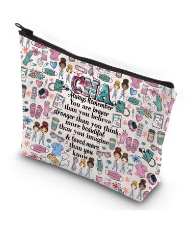 G2TUP CNA Certified Nurse Assistant Stethoscope Makeup Pouch CNA Medical Supplies National Nursing Assistant Week Appreciation (Remember CNA New)