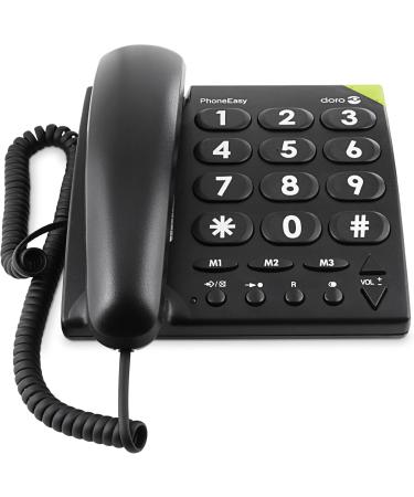 Doro PhoneEasy 311c Senior Telephone - Corded Large Key Optical Call Signaling Hearing Aid Compatible Loud Tone - Ideal for Seniors - Buy Now! - Buy Online on SooperMarket.com
