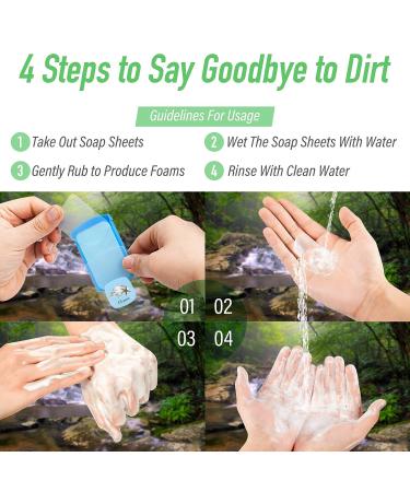 B BLOOMOAK 200pcs Portable Travel Hand Washing Paper Soap Sheets | Skin Friendly Disposable | Water Soluble | Ideal for Camping, Hiking & Christmas Stocking Stuffer | 200 Piece Assortment Mixture - Buy Online on SooperMarket.com