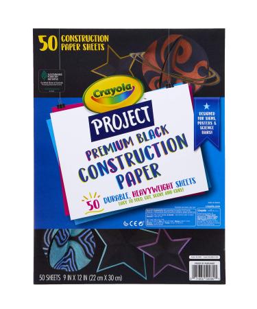 Crayola Black Construction Paper Premium Art Supplies Standard Size 50 Count