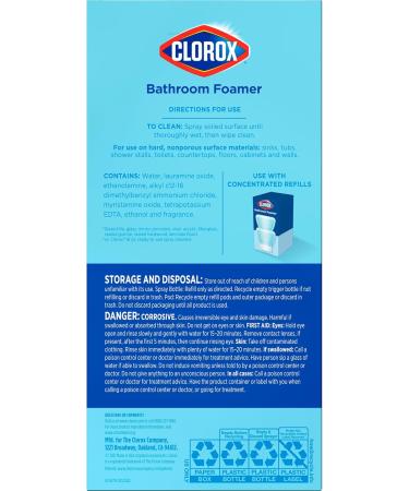 Clorox Bathroom Foamer Cleaner - Refillable Fresh Scent 1.13 Fl Oz - Household Essentials for a Sparkling Clean Home - Buy Online on SooperMarket.com