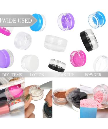 25PCS 3ml Empty Sample Jars with Mini Spatulas - Clear Lid Cosmetic Containers for Makeup, Oils, Lotions, Powders, Paint, Jewelry, Lip Balms - Buy Online on SooperMarket.com