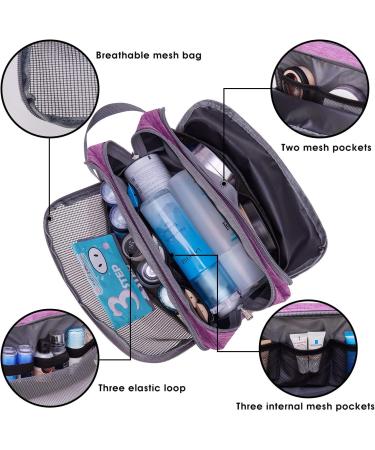 WANDF Toiletry Bag Water-Resistant Nylon Travel Wash Bag Lightweight Dopp Kit for Men and Women (A-Light Purple) - Buy Online on SooperMarket.com