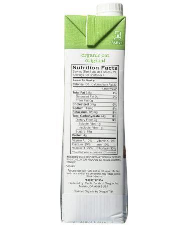 Organic Oat Beverage 32oz Pack of 2 - Pacific Natural Foods Original - Buy Online on SooperMarket.com