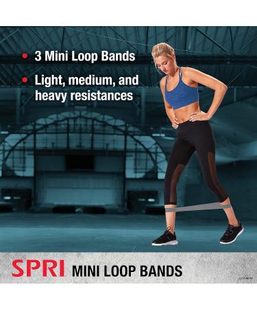 SPRI Mini Loop Bands 3-Pack | Resistance Band Set for Flexibility & Endurance | Light Medium & Heavy Workout Bands for Lower Body Fitness - Buy Online on SooperMarket.com