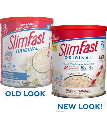 SlimFast French Vanilla Meal Replacement Shake Mix - 10g Protein - 14 Servings (Pack of 1) - Buy Online on SooperMarket.com