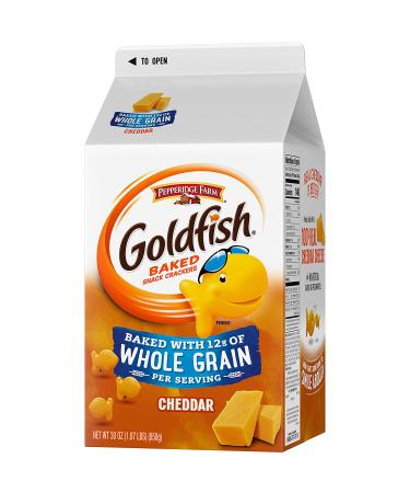 Pepperidge Farm Goldfish Cheddar Crackers, Baked with Whole Grain 30 oz. Carton - Pack of 6 - Buy Online on SooperMarket.com