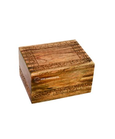 Hind Handicrafts Wooden Box Funeral Cremation Urns for Human Ashes Adult Large Rosewood Cremation Urns for Ashes Burial Urns for Columbarium (Large : 9" x 5.5" x 4.5" - 180lbs or 72kg)