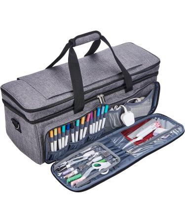 NICOGENA Double Layer Carrying Case for Cricut Explore Air 2 & Maker - Grey | Mat Pocket & Large Front Pockets for Tools & Supplies - Buy Online on SooperMarket.com