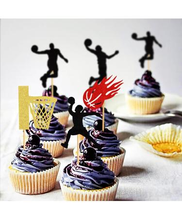 24 Basketball Theme Cupcake Picks - Sports Party Decorations & Accessories for Kids' Birthday Cakes - Buy Online on SooperMarket.com