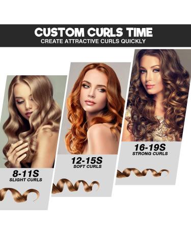 MIUOPUR Automatic Hair Curling Iron - Smart Auto Rotating Curling Wand with Ceramic Ionic Barrel & Temperature Display - Professional Styling Tool in Black - Buy Online on SooperMarket.com