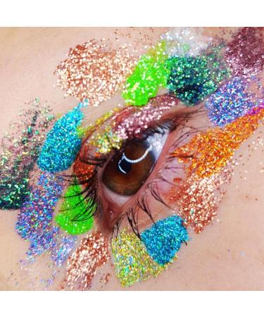 Stargazer UV Glitter Shaker Yellow. Cosmetic glitter powder for use on the eyes lips face body hair and nails. UV Yellow - Buy Online on SooperMarket.com