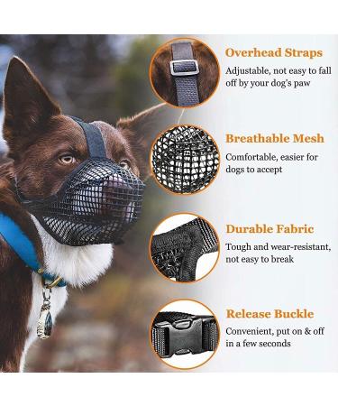 Adjustable Breathable Mesh Dog Muzzle - Grey S | Comfortable & Secure Muzzle for Dogs - Buy Online on SooperMarket.com