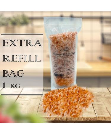 200 g Grinder+1 Kg Refill Bag 100% Pure Pink Himalayan Rock Salt (Coarse) Natural Premium Quality Unrefined Vegan Gluten Free Table Salt Pink 200 g Grinder+1 Kg Refill Bag - Buy Online on SooperMarket.com