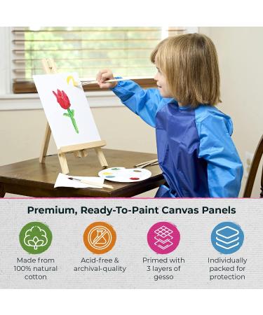 Artist Quality 8x10 Canvas Boards - 20 Pack, Triple Primed with Gesso, Pure Cotton, Individually Wrapped - Buy Online on SooperMarket.com