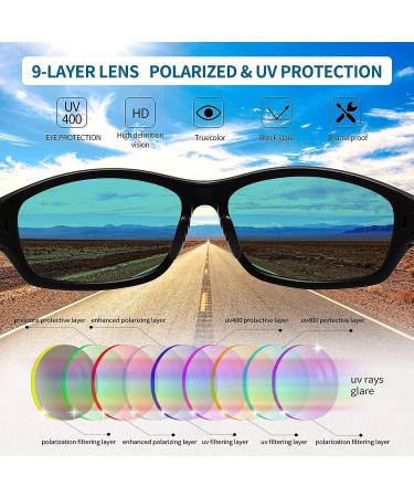 Joopin Sport Sunglasses Polarized UV Protection Wrap Around - Black Frame Red Mirrored Lens - Buy Online on SooperMarket.com