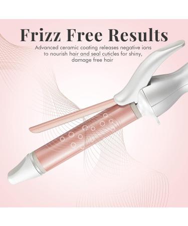 Lily England 25mm Ceramic Hair Curling Wand - Fast Heat-up Hair Tongs with Adjustable Temperature & Auto-Shut Off - Rose Gold Hair Curler - Buy Online on SooperMarket.com