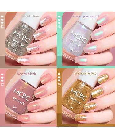 EONFAVE Glitter Nail Polish Sets - 6 Colours Pearlescent Glitter Nail Varnish Set - Shinny Peel Off Nail Polish Gifts for Women Nail Art DIY Home - No Need Cured Glitter Pearl Set - Buy Online on SooperMarket.com