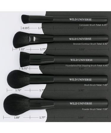 Wild Universe 12Pcs Professional Makeup Brush Set - Synthetic Kabuki Brushes for Foundation, Contour, Blush, and More | Black Meteorite Series - Buy Online on SooperMarket.com