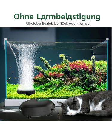 AQQA Ultra Quiet Aquarium Air Pump | 8W Adjustable Oxygen Pump with Double Outlet for 1200L - International Shipping - Buy Online on SooperMarket.com