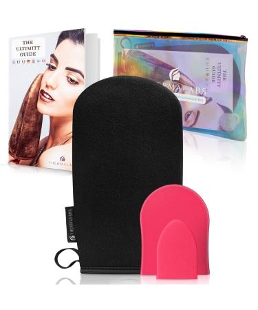 Ultimitt Black Self Tanning Applicator Mitt: Reusable Streak-Free Bronzing Sunless Tan Application Glove. Indoor Fake Skin Bake Tan Microfiber Cloth.