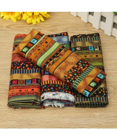 HAPYLY Pack of 4 Assorted Cotton and Hemp Pre-Cut Fat Quarters Quilt Fabric 50x70CM - Multicolor - Buy Online on SooperMarket.com