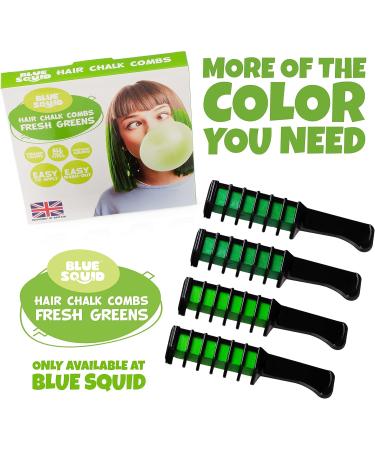Blue Squid Haircover for Girls - 4 Pack Green Temporary Hair Color Combs | Washable & Perfect Gift Ideas for Teenage Girls - Buy Online on SooperMarket.com