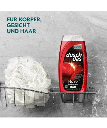 Duschdas 3-in-1 Shower Gel & Shampoo Noire - Fresh-Energy Fragrance | Aloe Vera 6x225ml (6 Pack) - Refreshing Daily Bath Experience - Buy Online on SooperMarket.com