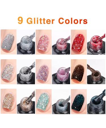 Besnel 60 Colors Nail Polish Kit - Gel Polish Set with Glitter, Cat Eyes, Temperature Changing Colors - Base Coat and Top Coat Included - Perfect Nail Art Starter Gifts - Buy Online on SooperMarket.com