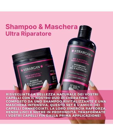 Ultra Repairing Keratin Shampoo & Mask Duo - Nourishing Sulfate-Free Treatment for Damaged Hair - Kerargan 2x16.9 Fl oz - Buy Online on SooperMarket.com