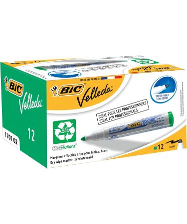 BIC 1701 Whiteboard Marker Velleda ECOlutions Box of 12 - Green Round Tip 1.4 mm Line Width | International Shipping Available - Buy Online on SooperMarket.com