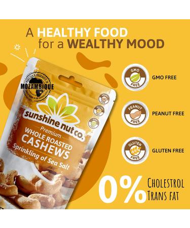 Sunshine Nuts Co. Whole Roasted Lightly Salted Cashews - Gluten Free, Peanut Free, Vegan Snack Packs - GMO Free - 2 Pack, 7 oz. Each - Buy Online on SooperMarket.com