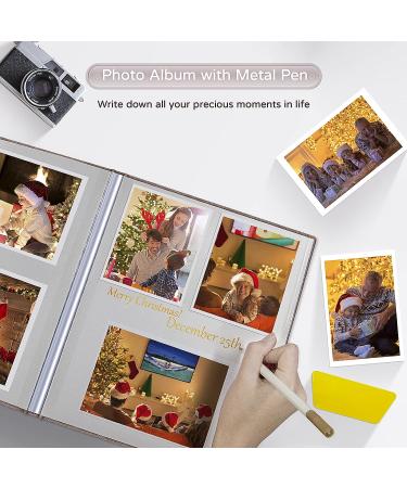Popotop Large Photo Album Self Adhesive 4x6 5x7 8x10 Scrapbook Album DIY 60 Pages Picture Book Gifts for Mom Family Baby and Wedding with Metal Pen and Plastic Board 11.5"x10.6"60pages Brown - Buy Online on SooperMarket.com