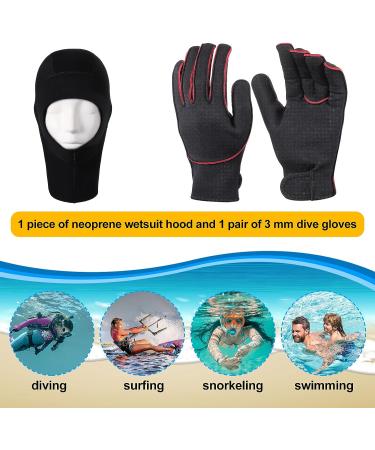3mm Neoprene Wetsuit Hood and Gloves Set for Diving and Water Sports - Black - Buy Online on SooperMarket.com