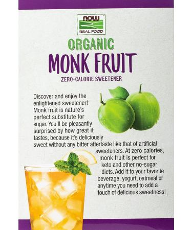 Now Foods Organic Monk Fruit Sweetener 70 Packets - Zero Calories | 2.47 oz - Buy Online on SooperMarket.com