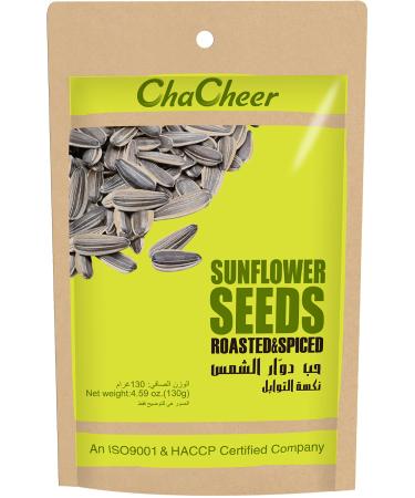Chacha -roasted salted sunflower seeds.A delicious hearty snack from China.Premium quality.Contents: 1 x 130 g.130 g (1 Pack)