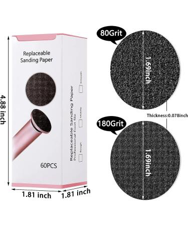 120 Pcs Replaceable Sandpaper Discs for Electric Foot File - 80 Grit 180 Grit | Toe Tip Refill Disks for Dead Hard Skin Callus Remover - Buy Online on SooperMarket.com