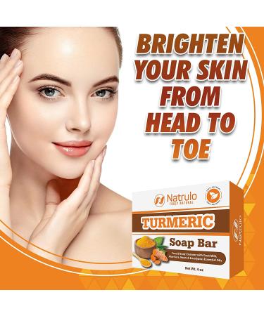 Turmeric Face & Body Soap Bar - Natural Acne Treatment & Scar Fading - 4 Oz Made in USA - Buy Online on SooperMarket.com