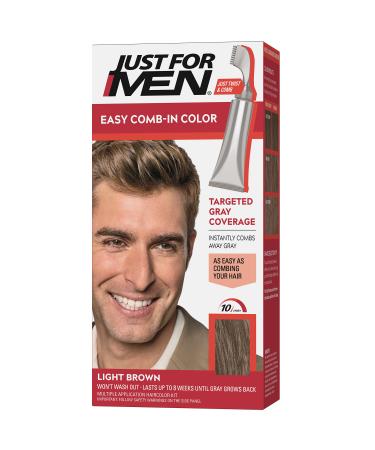 Just For Men Easy Comb-In Color, Hair Coloring for Men with Comb Applicator - Light Brown, A-25 Pack of 1 Light Brown