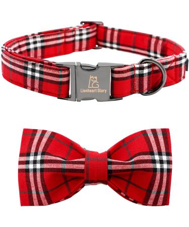 Lionheart Glory Christmas Carriates Dog Halison Dog Shoe Collar Collar Comfortable Bowtie Joundrades for Big Dog Girls or Boys Fall Causes Dog Blyings Large (1 Sack) A: Christmas checkered