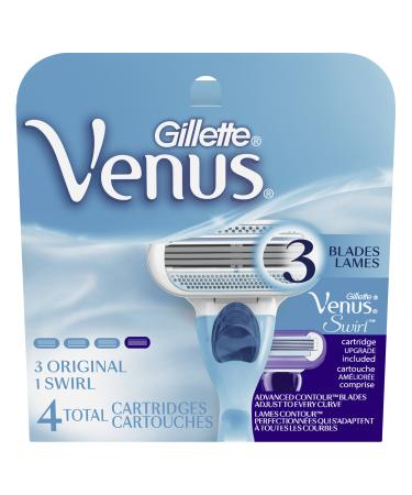 Gillette Venus Original + Gillette Venus Swirl Women's Razor Blades - 4 Refills