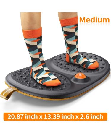 Standing Desk Mat Balance Board with Rollerball  Wooden Wobble Anti Fatigue Mat Ergonomic Design  Office Comfort Floor Mat to Relieve Foot  Knee  and Back Pain  Non-Slip Bottom A: Medium Black ( 21 Inch ) - Buy Online on SooperMarket.com