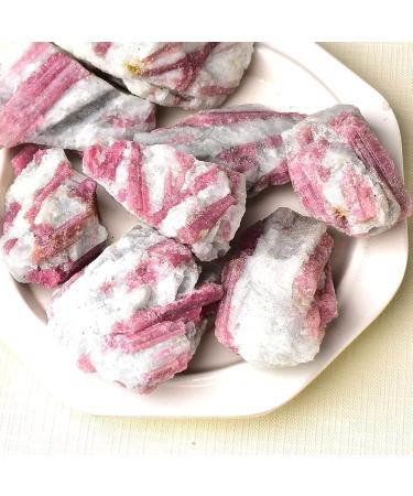 1pc Natural Pink Tourmaline Crystal Mineral Irregular Rough Stone Specimen Rock for Home Fish Tank Decoration Household (Color : Tourmaline 1pc Size : 25-45g) 25-45g Tourmaline 1pc - Buy Online on SooperMarket.com