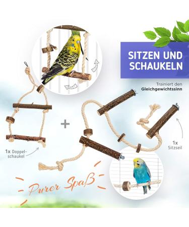 9-Piece Bird Cage Accessory Set for Budgies & Small Birds | Ideal for Species-Appropriate Care - Buy Online on SooperMarket.com